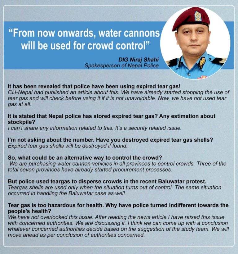 Police to replace tear gas with water cannons - CIJ Nepal